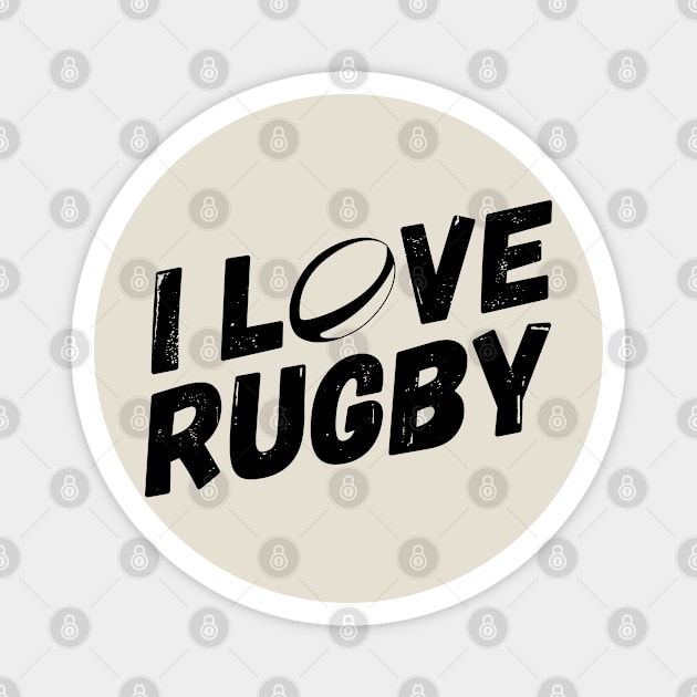 I Love Rugby Magnet by gemgemshop